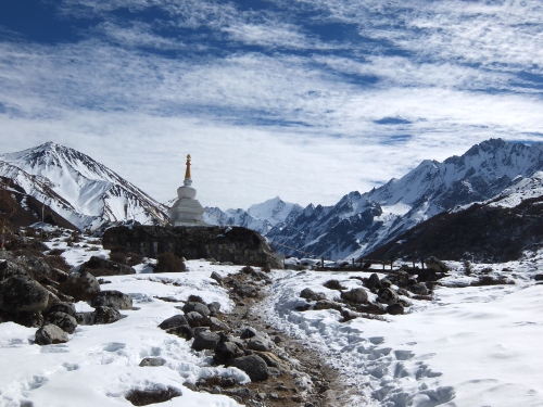 The entrance Stupa to Kyangin Gumba